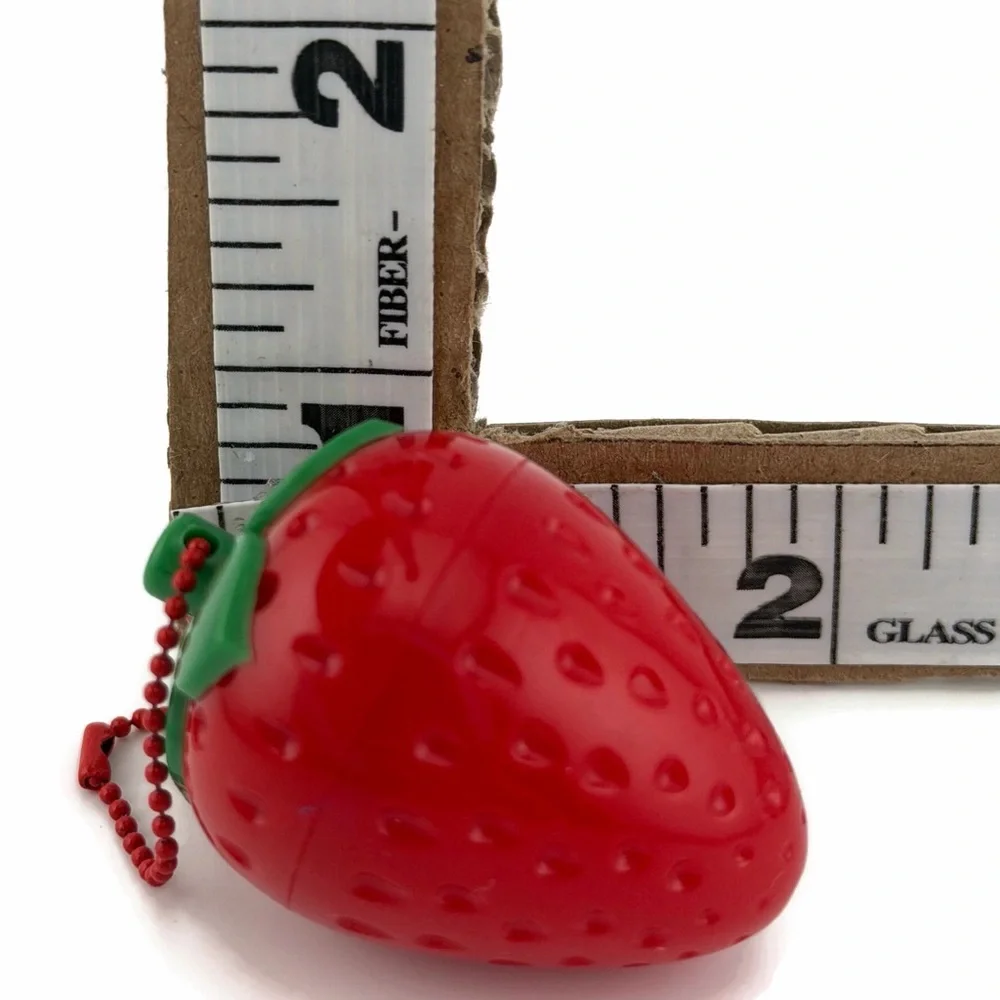Red Strawberry Shaped Lip Balm Keychain